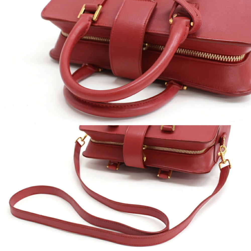 Saint Laurent Paris Cabas Handbag Red Leather - Picture 7 of 9